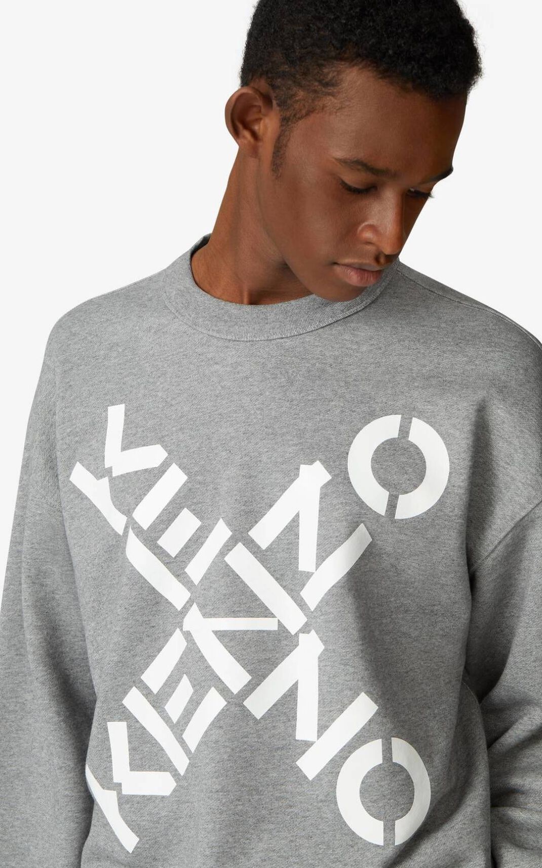 Kenzo Sport Big X Sweatshirt Erkek Gri | 7602-AZIGP